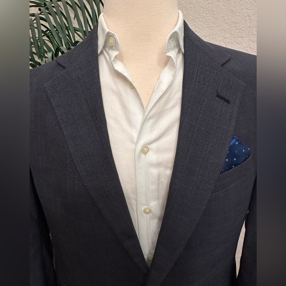 CHAPS RALPH LAUREN MENS BLAZER SIZE 40L GRAY PLAID SPORT COAT USA SUIT JACKET - Picture 4 of 11